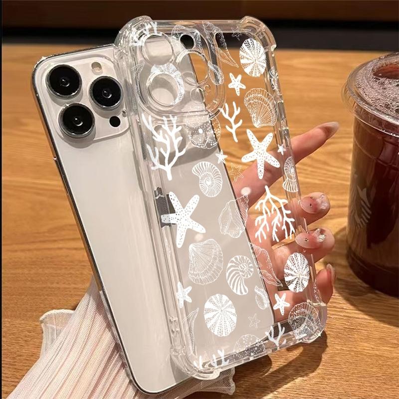 

Прозрачный чехол для телефона с узором на морскую тематику для iPhone 17 Pro Max 16 15 14 13 Pro 12 11 XS XR X 15 Plus 17 Air Мягкая прозрачная крышка iPhone XR