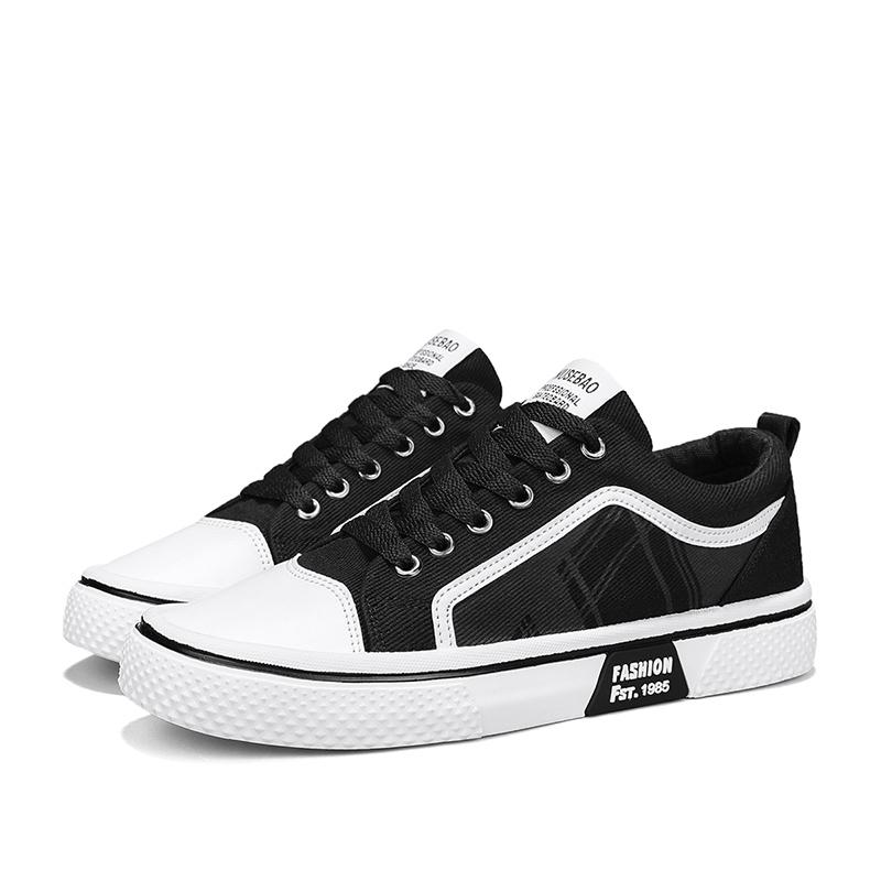 Men's Low-Top Canvas Shoes Spring Summer Breathable Fashionable Student Casual Shoes round Toe Non-Leather Leisure Sneakers