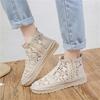 Women's Breathable Mesh Summer Shoes Lace Walking Shallow Solid Non Slip Casual Boots 35-40 Knit Boot Lace Shoes