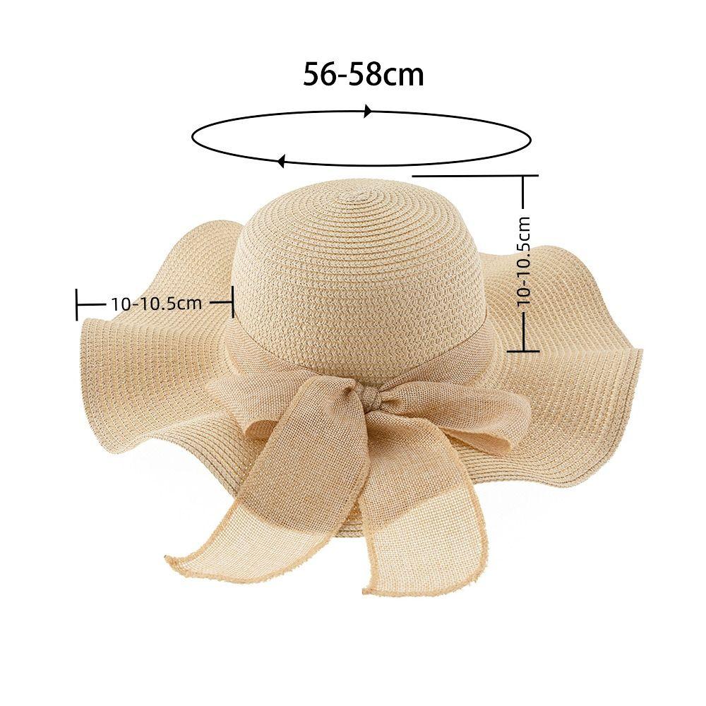 Wide Brim Travel Straw Hat Foldable Sun Visor Cap Casual Beach Hat