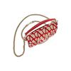 Valentino Locò V Logo Print Patchwork Magnetic Closure Calfskin Baguette Bag Shoulder Crossbody Handbag Women Bags Beige Red W0B0L97JSQJ4A