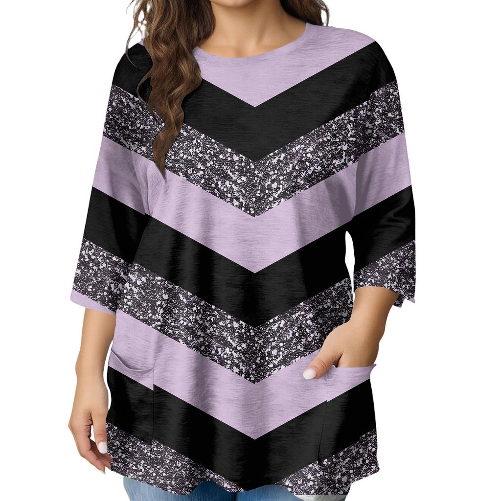 Damen Mode Übergröße Bedruckte Kurzarmbluse Für Elegantes Pendeln Und Freizeitkleidung