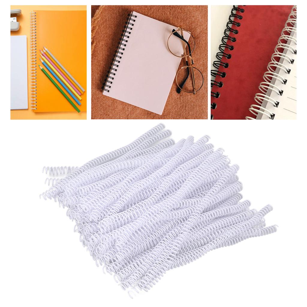 100Pcs Spiral Binding Coils Plastic Dia 9.5mm 3Celsius8in 48 Teeth 4:1 Ratio 75 Sheet Capacity for   Paper