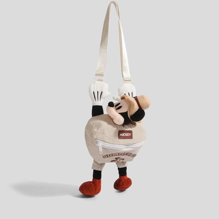 

Cute Mickey Happy Camping Crossbody Bag Cartoon Doll Small Bag Single Shoulder New Travel Trendy Chest Bag
