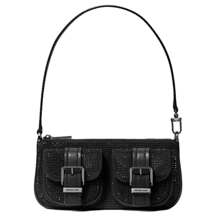 

Michael Kors MK Zoe Suede Shoulder Bag With Bronze Hardware Women Shoulder Bag Black 32F5UZCU1Y-BLACK Basic Set (Bag)