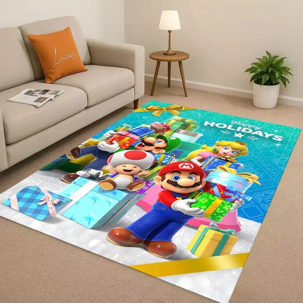 Mario Game Cartoon Christmas Gift Living Room Non-Slip Area Rug Carpet for Bedroom Playroom Sofa,Home Decor Doormat 75X95CM