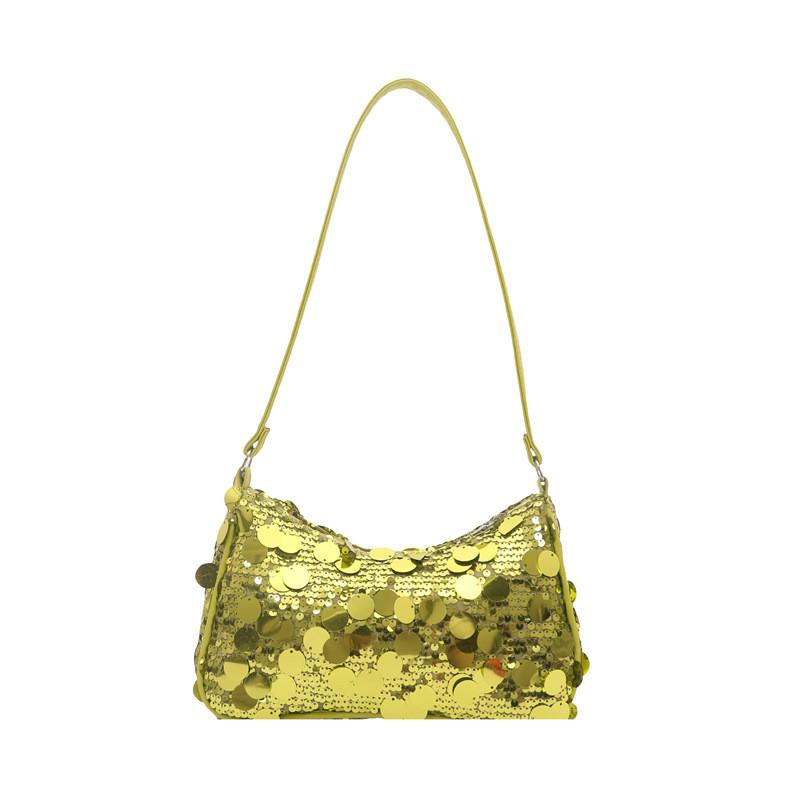 Solid Color Simple Sequin Design Women Casual Shoulder Bag For Daily Use