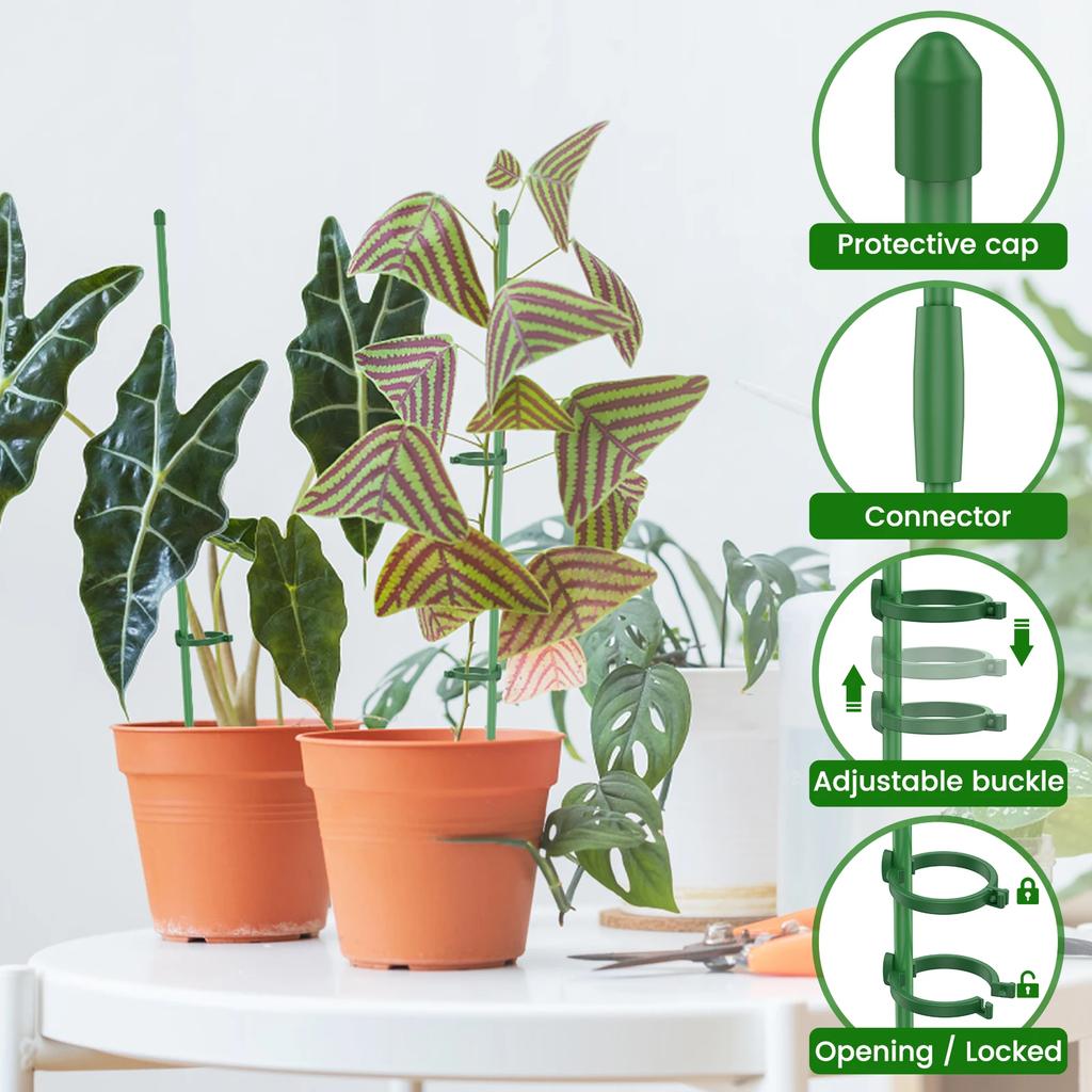 40PCS Plant Support Stick Reusable Flower Holder Clips Plant Extension Pole Stick For Support Climbing Plants Garden Accessories