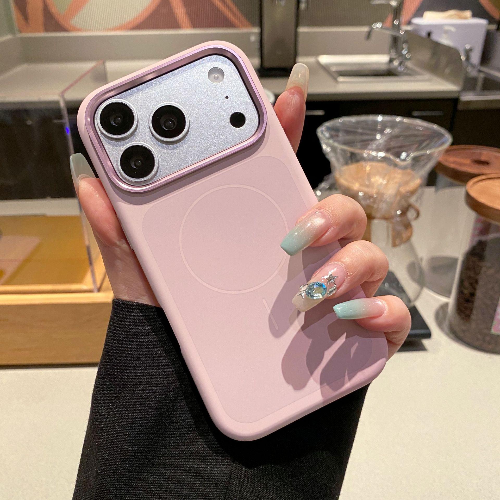 

Magnetic Liquid Silicone Case with Metal Lens for iPhone 17 Pro Max iPhone 17 Pro Max