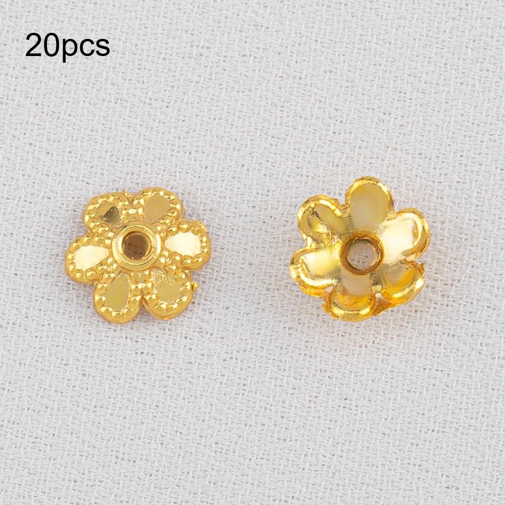 10/15/20/50/100pcs 18K Gold Plated Wave Flower Bead Caps Bracelet Necklace Crafts Round Bead Cap DIY Jewelry Making Accessories