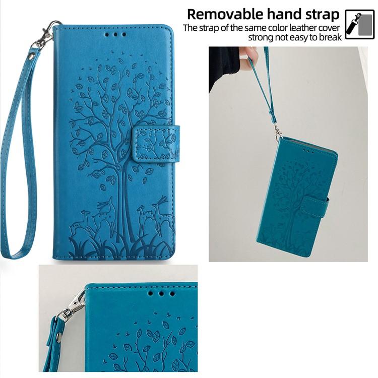 For Xiaomi Redmi Note 14 4G (164.84mm) Case PU Leather Wallet Phone Cover Tree Deer Imprinted