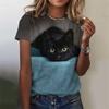 Novelty Women's Kawaii Cat 3D Print T-shirt Y2k Tops Female Trend Harajuku Clothing Girls Casual Fashion Short Sleeve T Shirts
