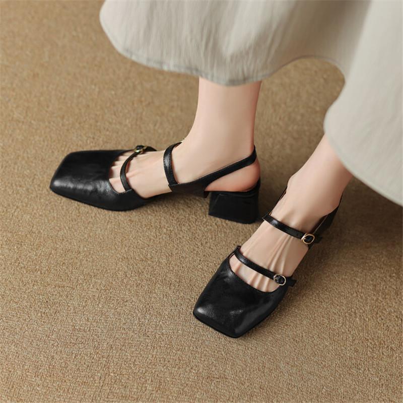 Fashion Genuine Leather Women Sandals 2025 Summer Cover Toe Slingback Shoes for Women Casual Gladiator Women Shoes Sheep Leather Sandals