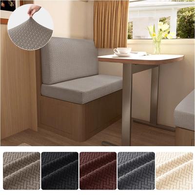 2 Pcs/set Jacquard RV Dinette Sofa Seat Cushion Covers Elastic Armless Couch Slipcovers Booth RV Camper Car Bench Backrest Cover