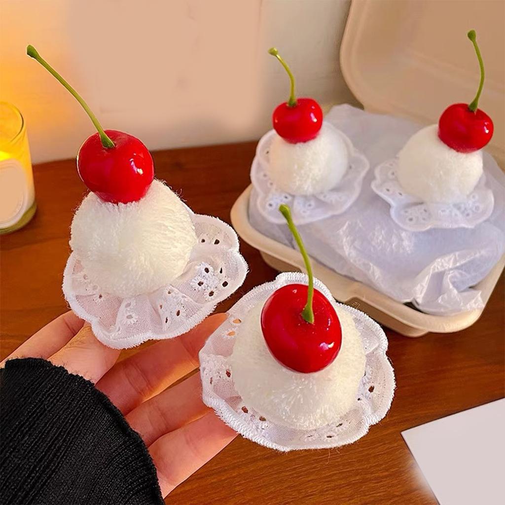 Adorable Cherry Cake Design Hair Clip Slip Resistant Gentle Hold For Long Hair Daily Outings Special Occasion