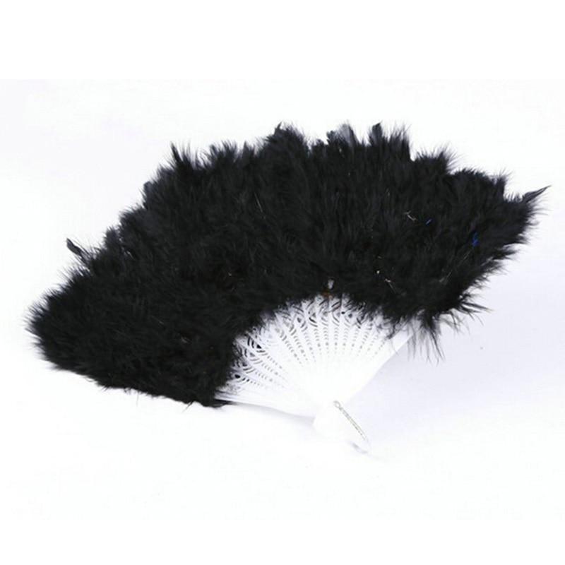 Hand Held Flower Fan White Hand Fan Ladies Folding Feather Fans Home Decor Handmade Dance Wedding Party Accessories Crafts Gifts