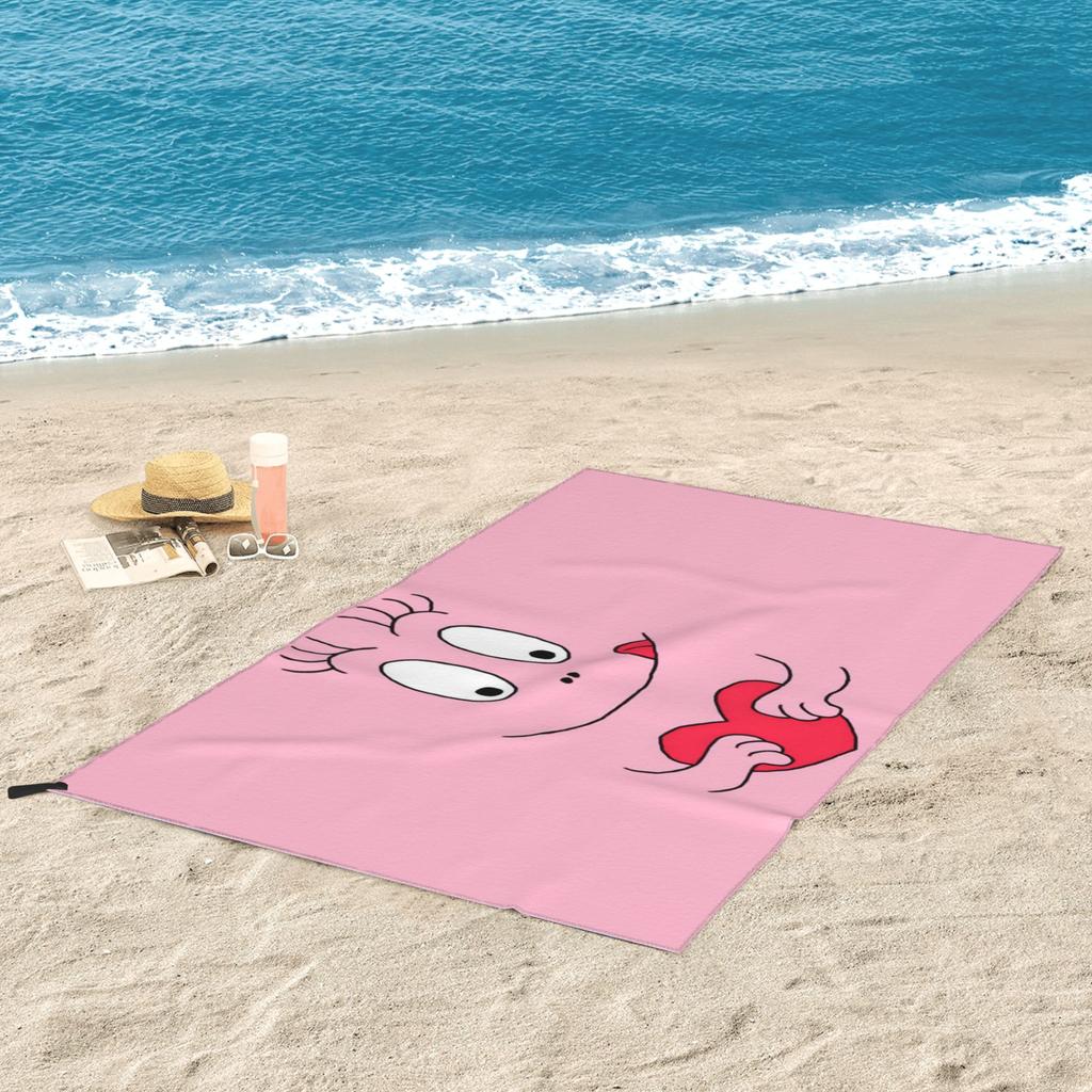 Barbapapa Cartoon Beach Towel Soft Microfiber Quick Dry Absorbent Quick Towels For Pool