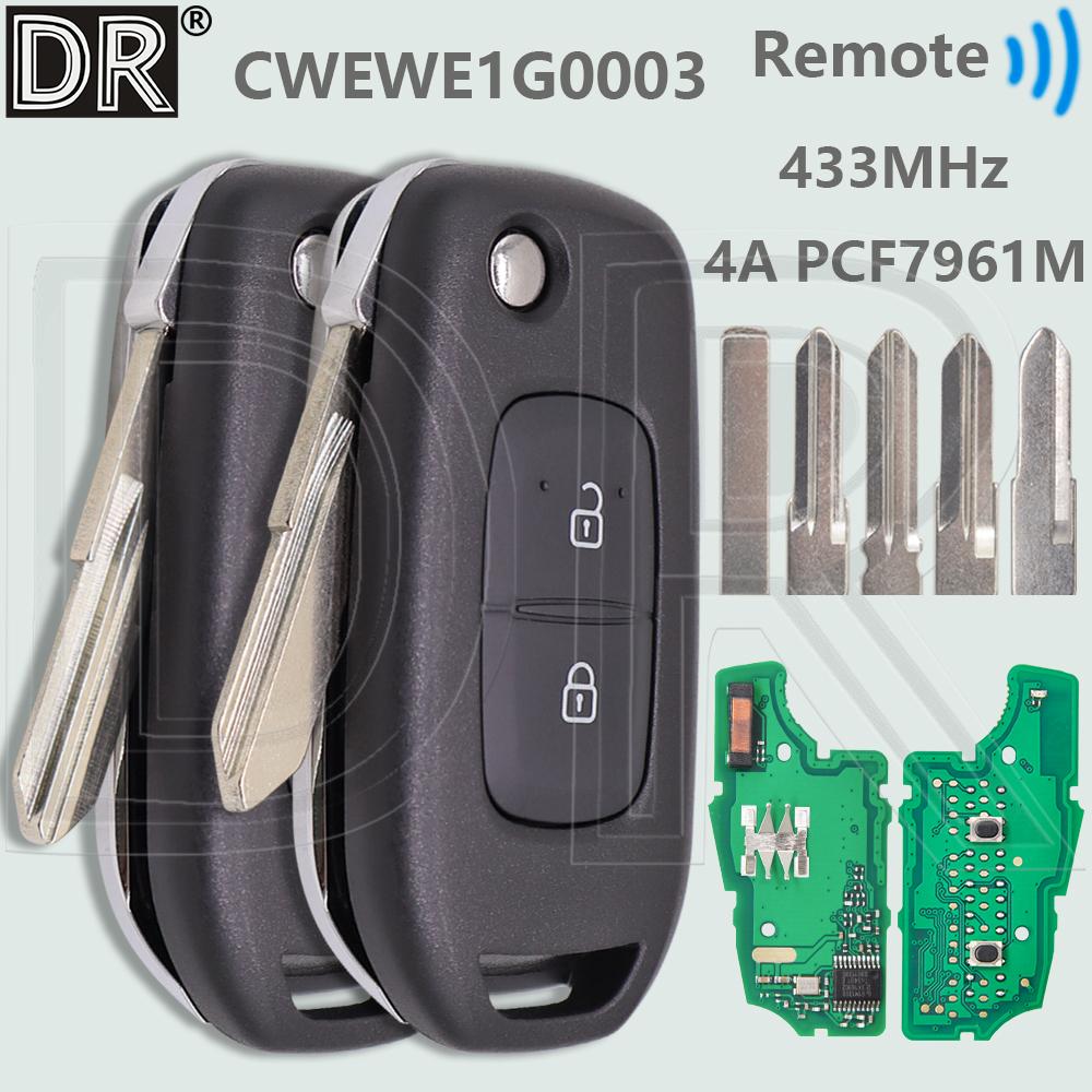 DR Upgrade 4A 433MHz Remote Flip Key CWTWE1G0003 For Renault Symbole Trafic Dacia Duster Logan Sandero Lodgy Dokker
