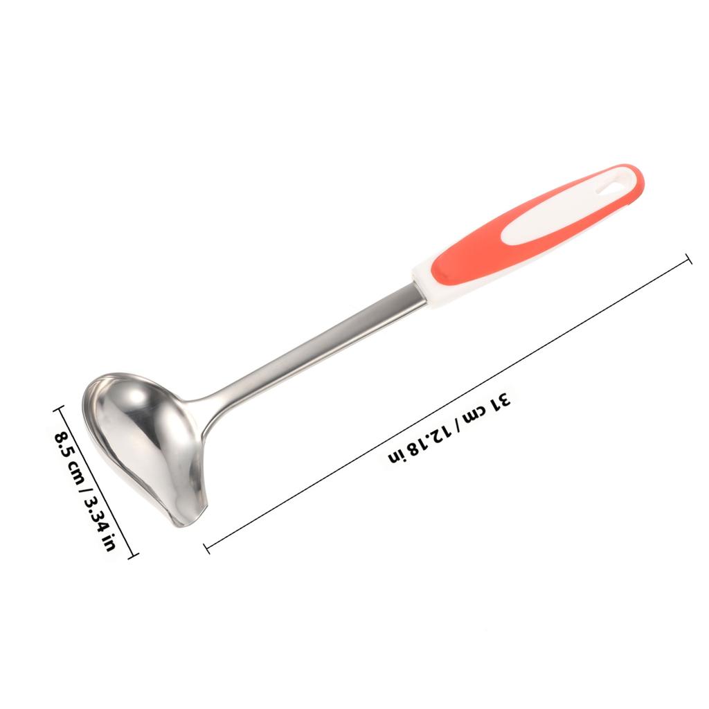Anti-Slip Angled Sauce Ladle Stainless Steel Soup Spoon For Gravy Oil Serving Buffet Restaurant Kitchen Tool