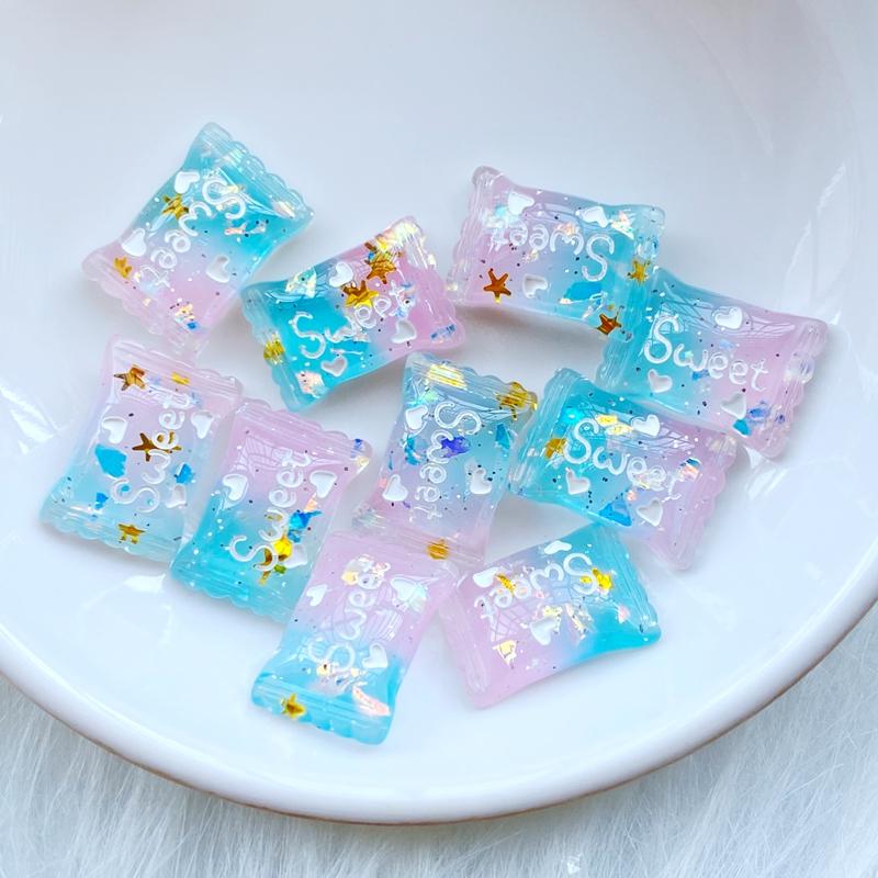 20Pcs New Resin Lovely Mixed Shiny Mini Candy Flat Back Cabochon Scrapbook DIY Embellishments Accessories Q41