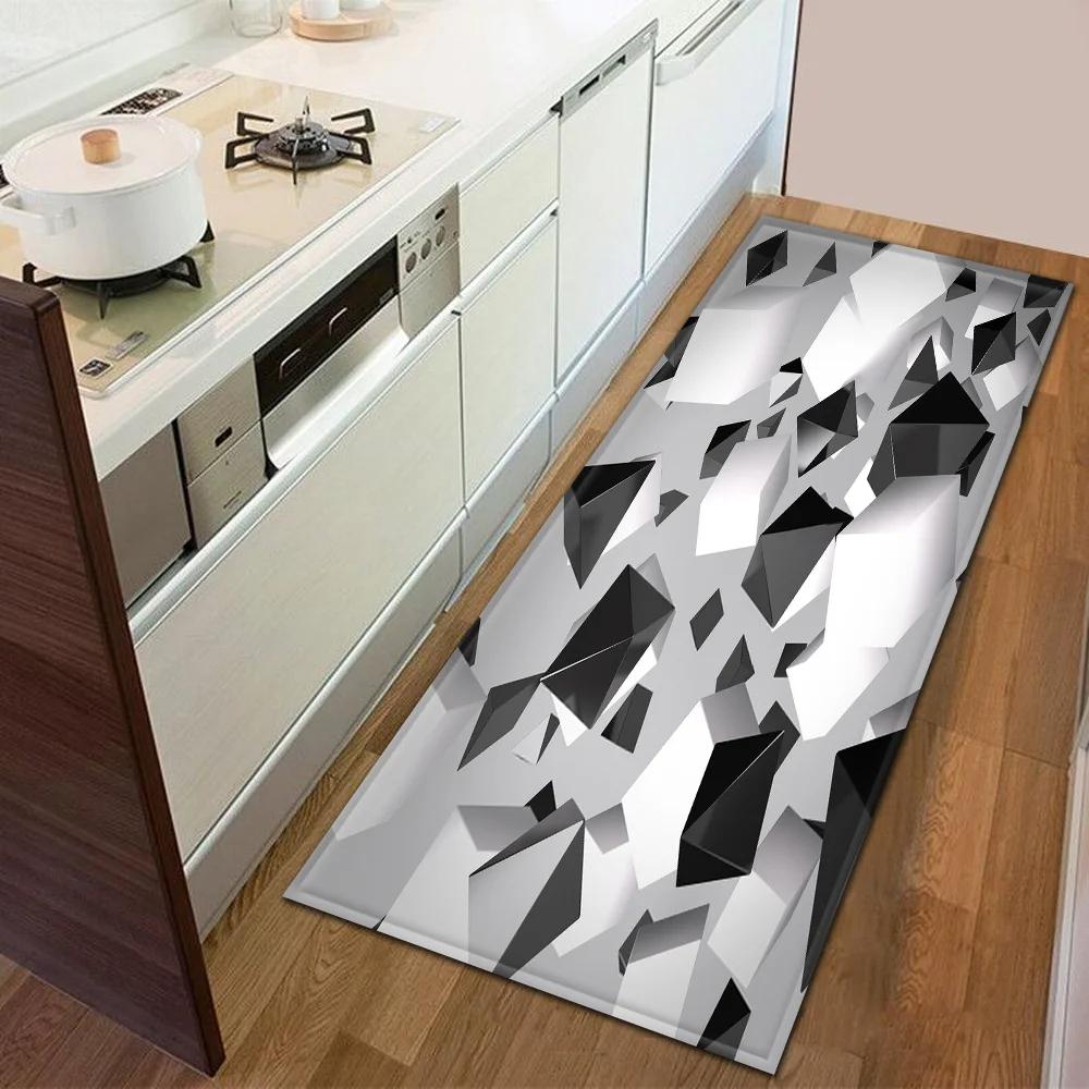 Modern Kitchen Doormat Decoration Bedroom Carpet Bathroom Anti-Slip Floor Home Balcony Hallway Long Rug Bedside Living Room Mat