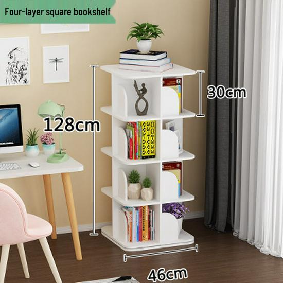 Estantería Giratoria Moderna Sencilla: Estantería Vertical de Pie, Ahorra Espacio, para Oficina o Hogar