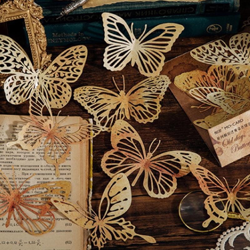 10-sheet Junk Journal Vintage Yellowed Coffee Dyed Hollow Lace Material Paper DIY Scrapbooking Collage Diary Album Decor