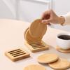Bamboo Round Coaster Anti-scald Insulated Teacup Mat Rest Place Holder Coffee Coasters Simple Tea Ceremony Accessories
