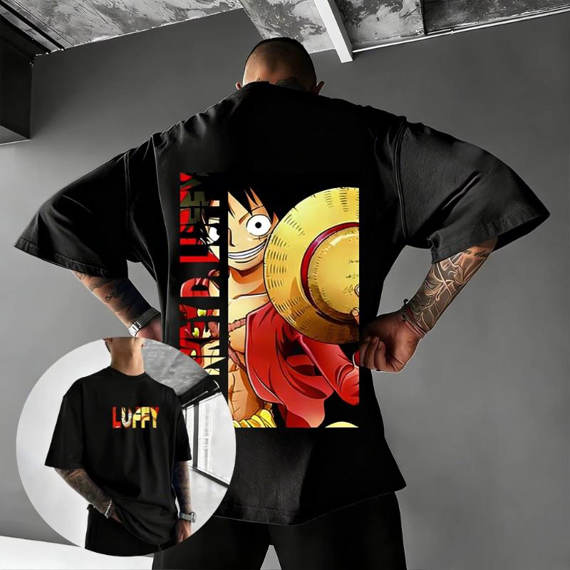 

One Piece Luffy Anime Graphic T Shirt Men Women 2026 Summer Cotton Short Sleeve Tee Streetwear Oversized Casual Tops Y2k Clothes S