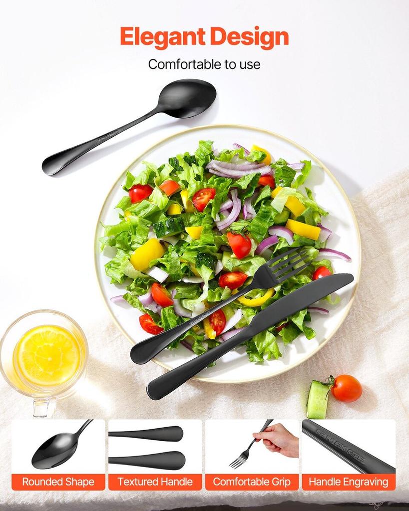 48-Piece Silverware Set Stainless Steel Cutlery Flatware Utensils for 8