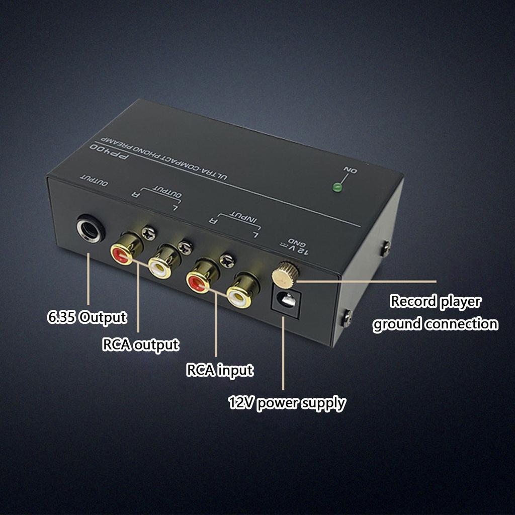 Turntables Signal Boosters For Vintage Vinyls Records Features Low Noise Preamp & 1/4inch TRS / Rcas Output Port