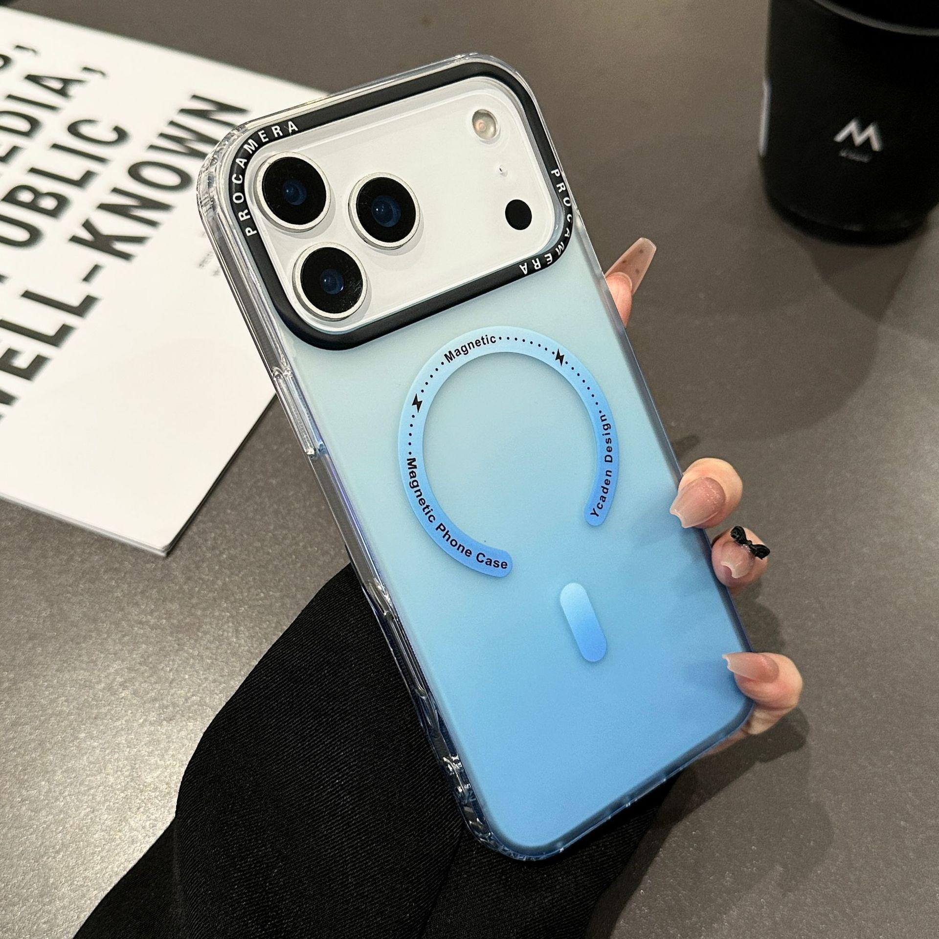 

iPhone 17 Pro Max Gradient Frosted Magnetic Case - Hard Shell with Soft Edge, Apple 16 Compatible, All-Inclusive Protection 15