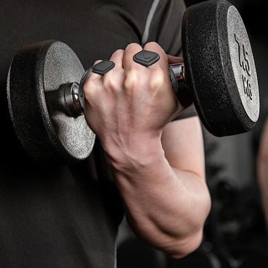 1 Pair Anti-Slip Silicone 2-Finger Workout Grips Men Women Palm Protection Lifting Deadlift Pull-Up Grippers Gym Training Exercise Fingerless