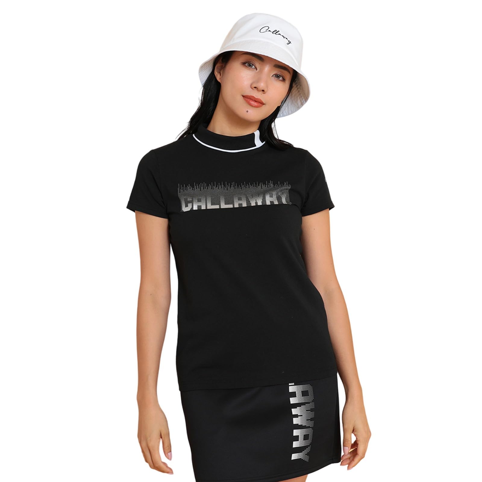 

Callaway Футболка с коротким рукавом и воротником-стойкой с логотипом Гольф Поддева C24234201 Женская (Растянуть, Напечатать) / / 1010_Черный