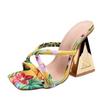Fashion Big Size Shoes Woman's Slippers Slides Multicolored Sandals On A Wedge Heeled Mules 2025 High Scandals Female Shoes Slippers Hee