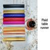Gold Foil Plaid Sequin Party Table Runner