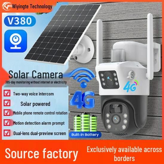 V380 Solar 360° Mobile Remote Indoor/Outdoor Night Vision T4 HD Battery Camera