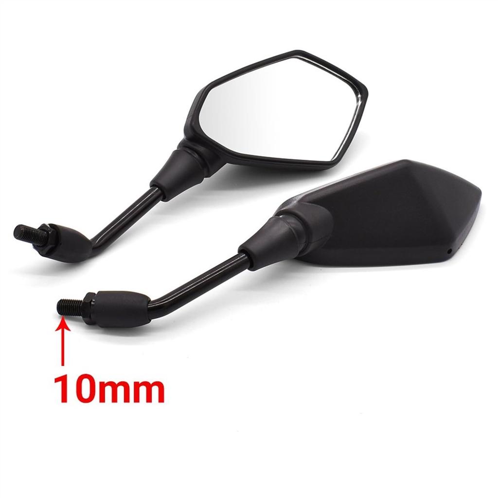 Motorcycle Mirror Kawasaki Z800 Z1000 Z250 Z300 Z250R Motorcycle Backside Mirror Scooter Accessories Rear View Side Mirror (Size : Black)