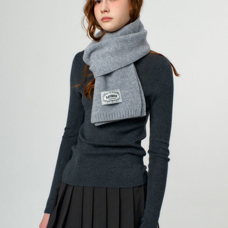 RAVEROUS Basic Plain Muffler_Melange Gray