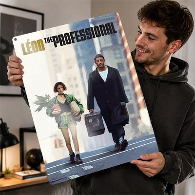 Leon Der Profi Film D Bedruckte Textur Poster Personalisierte Wandkunst Retro Metallblechschilder für Spielzimmer Dekoration Mann