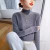Autumn and winter new solid color temperament twist semi-turtleneck thickened loose and thin soft waxy sweater long-sleeved top women
