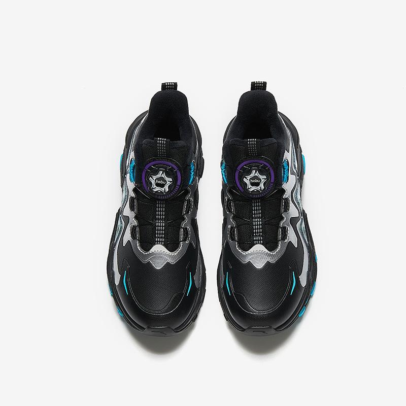 Anta Childrens Summit Thickened Warm Non-Slip Durable Low-Top Casual Shoes Kids Casual Shoes Black Silver 312446917N-1