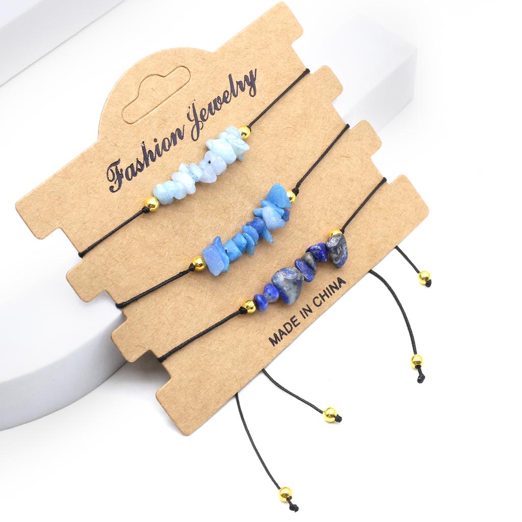 1Pc Healing Crystal Beads Bracelet,Natural Stone Gravel Hand String Elastic Bracelets for Men Women Jewelry Gifts Length 15-20cm