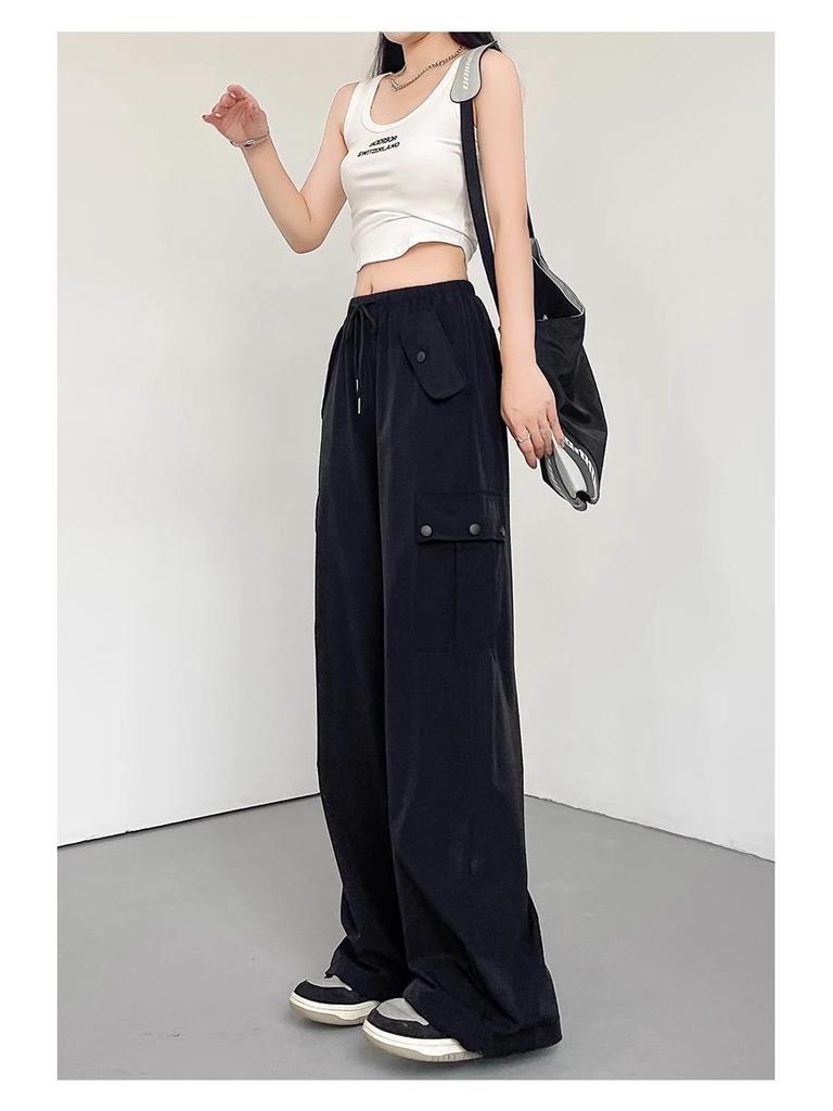 Damen Cargo Hose Rosa: Sommer 2025 Leicht Petite Schnelltrocknend Weitbein Sportlicher Stil