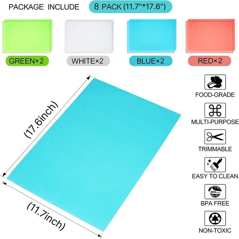8PCS EVA Waterproof Refrigerator Liner Mat Washable Mildew Kitchen Pad Anti-oil Cabinet Drawer Placemat Heat-insulat Fridge Mat 29x45cm 1190₽