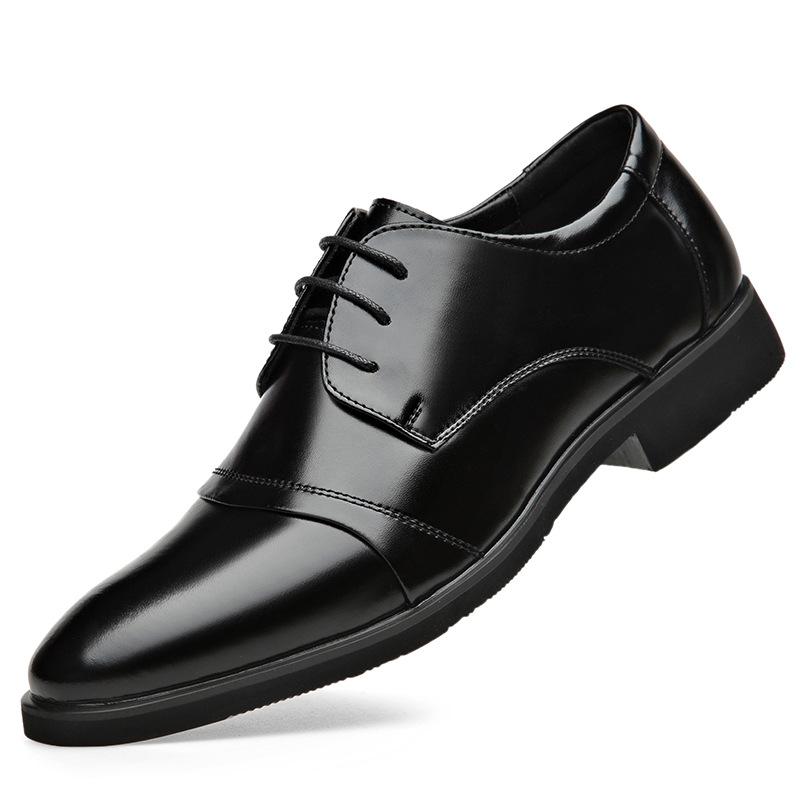Autumn leather shoes men's business dress leather shoes cowhide velvet thermal shoes men's lace-up breathable men's shoes