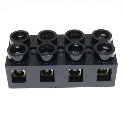 Bloque de Terminales de Tornillo de Doble Fila de 4 Posiciones 500V 60A, Bloque de Tira de Terminales de Barrera Eléctrica de Doble Fila, Negro