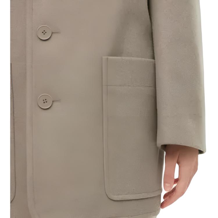 UNIQLO Solid Color Slim Fit Single Breasted Coat Women coats Dark-Beige 453868-32