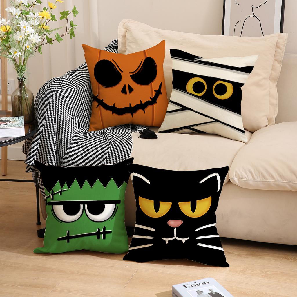 New Halloween Throw Pillow Case Funny Fun Horror Cushion Holiday Party Decoration Sofa Pillow