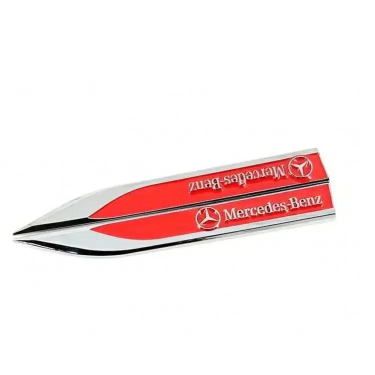Hot 2025 For AMG W124 2pcs 3D Metal Car Fender Side Wing Emblem Badge Sticker For Mercedes Benz New B/C/E Class A Class C200L GL